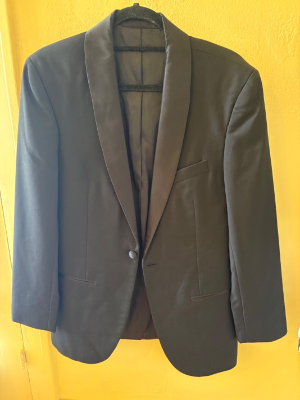 The BLK TUX Tollegno 1900 Italian Fabric Shawl Collar Tuxedo Jacket Size 38R